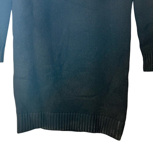 Lauren Ralph Lauren Black Knit Sweater Dress w/ Green, Red, & Blue Stitching NWT - Picture 4 of 9