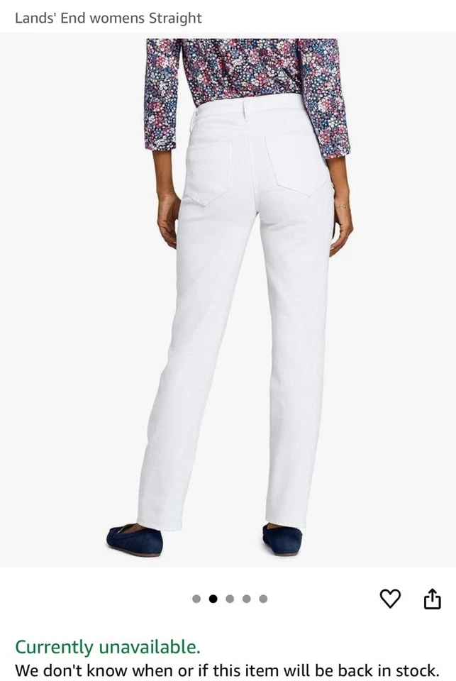 Tall Small 6 Lands End Premium Line Old Money Jeans Women White Straight Pants - Image 2 of 4