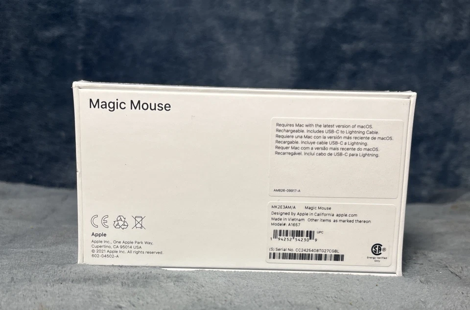 SEALED Brand-New - APPLE MAGIC MOUSE A1657 MK2E3AM/A WHITE - USB C To Lightening - Image 2 of 4
