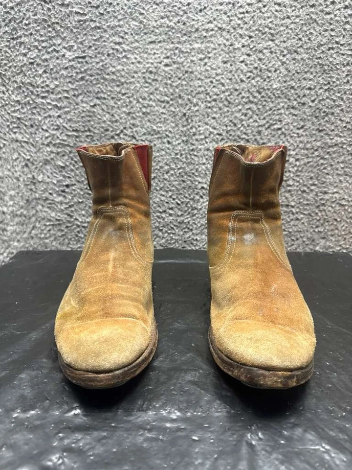 Paul Smith Gamuza Cuero Cremallera Media Pantorrilla Botas Occidentales Marrón Para Hombre Talla 11 EE. UU. Foto 2 de 4