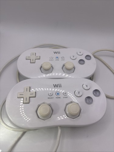 Nintendo Wii Classic Controller Weiß Offiziell Original X2
