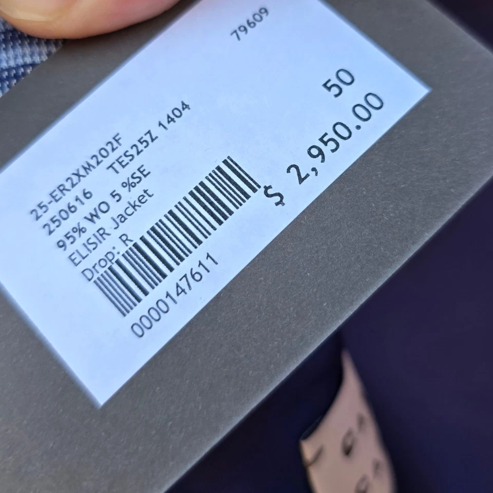 New Caruso Full Canvas Blazer 40r 50it Milanese Buttonhole Wool Silk - Image 4 of 4