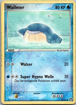 Pokémon Wailmer 83/100 EX Sandsturm 2003 Deutsch