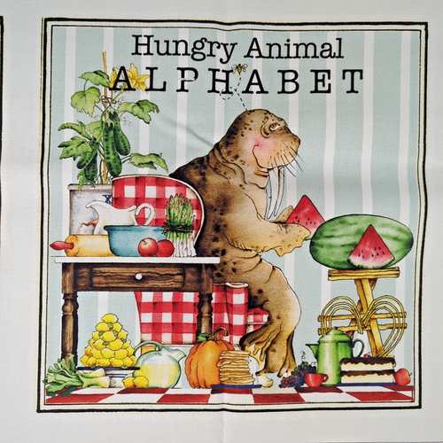 Hungry Animal Alphabet Soft Book Fabric Panel | Riley Blake Wecker Frisch HTF - Picture 3 of 9