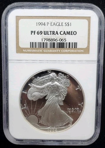 1994 P American Eagle Proof Silver 1oz. Dollar Coin NGC PF 69 Ultra Cameo