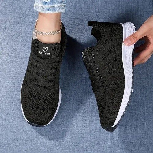 Women's Casual Flats Sports Shoes Mesh Breathable Trainers Ladies Shoes Platform - Bild 8 von 21