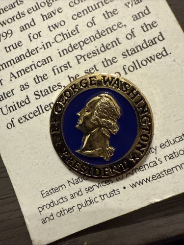 George Washington President Classic Lapel Pin #1 With Original Card/ Description - Picture 3 of 4
