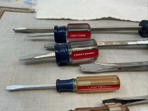 Craftsman 10pc Flat Screwdriver Lot - Tips 1/8in. To Max Of 1/4in., USA - Picture 2 of 11