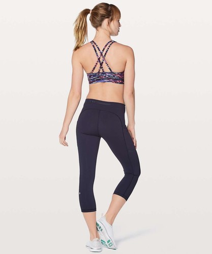 Reggiseno Lululemon Energy Longline taglia 10 coppe supporto medio B/C Hinshu bianco alpino - Foto 6 di 8