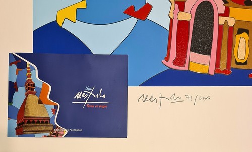 UGO NESPOLO - Turin ca bùgia 100x70cm serigrafia materica e collage Torino Mole - Imagen 6 de 6