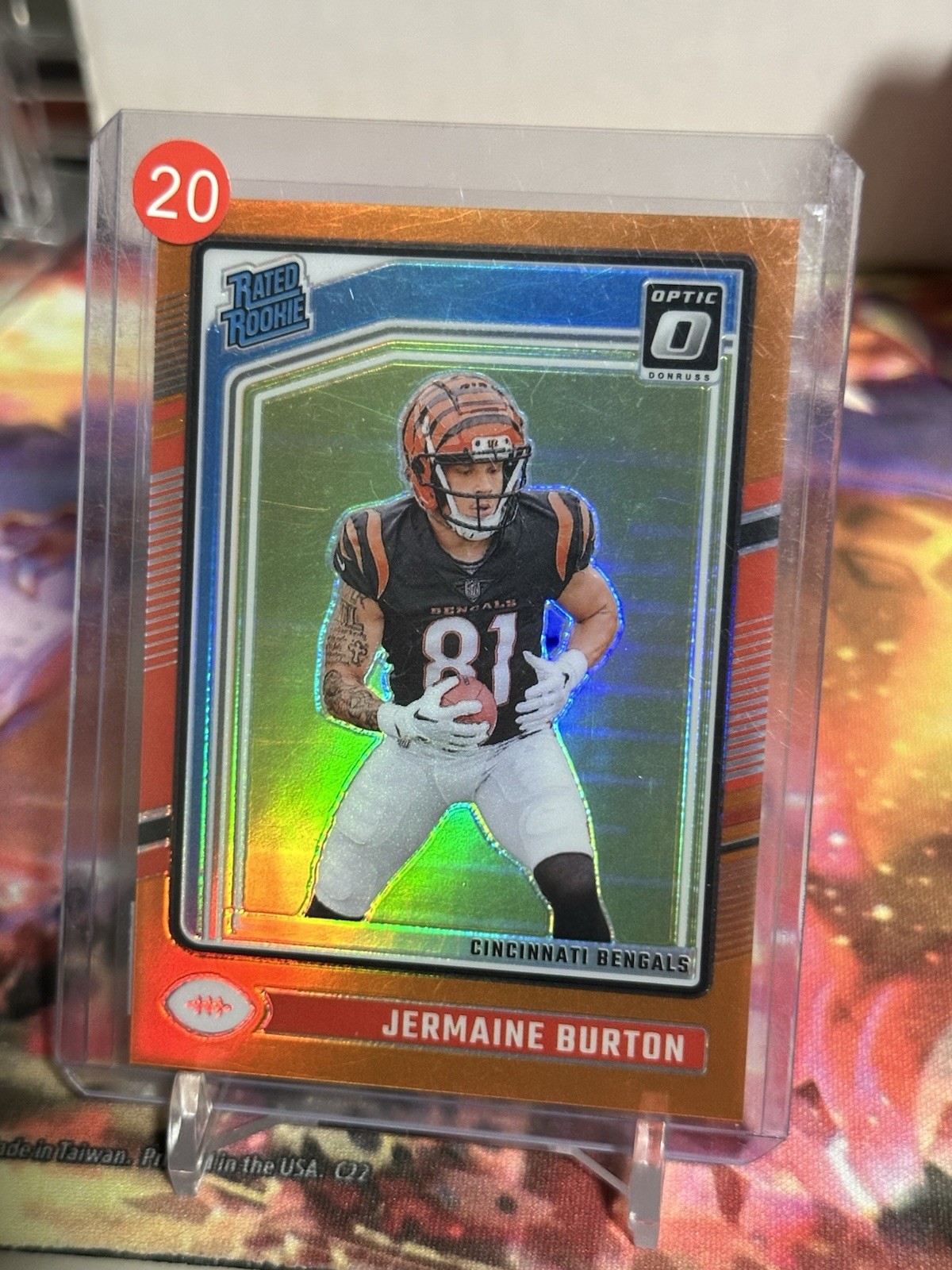 2024 Panini Donruss Optic Jermaine Burton Rated Rookie Orange 126/249 #251