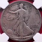 NGC VG-10! 1917-S OBVERSE MINTMARK WALKING LIBERTY HALF