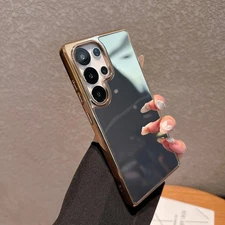 For Samsung Galaxy S25 Ultra/FE/S24 Back Mirror Back Glossy Shockproof Slim Case