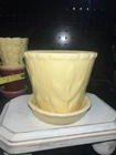VTG MCM  Petal Yellow  Scalloped Edge Planter W/ Saucer  3 1/4” Possibly McCoy?