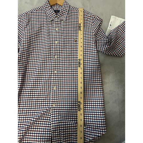 Camicia uomo Ralph Lauren Tattersall check bottoni vino/blu/bianco taglia large - Foto 6 di 7