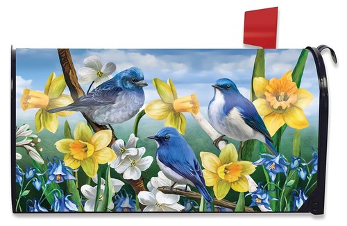 Briarwood Lane Bluebirds And Daffodils Spring Mailbox Cover - Bild 1 von 5