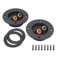 2PC Speaker Terminal Cup Connector Gold Plated for Subwoofer Enclosure Box Black