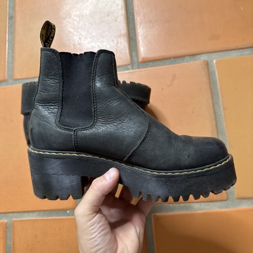 Botas Dr Doc Martens Mujer’s Rometty Plataforma Chelsea Cuero Negro Talla 7 - Imagen 5 de 13