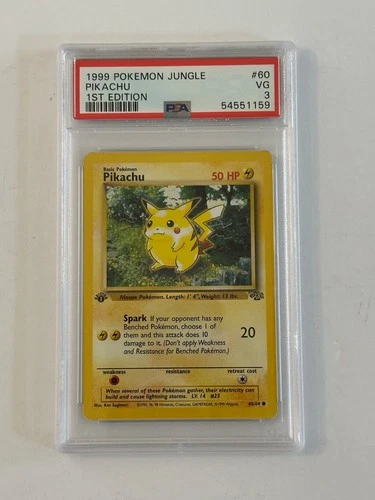 Pokemon 1999 Jungle 1st Edition - Pikachu 60/64 - PSA 3