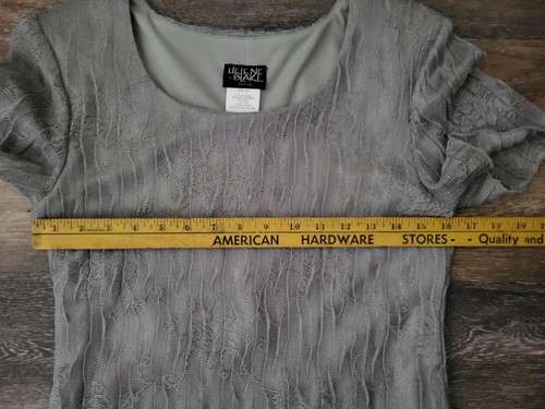 Vintage Helene Blake Kleid gefüttert Pullover Kurzarm oliv Spitze zierlich Gr. 10P - Bild 6 von 9