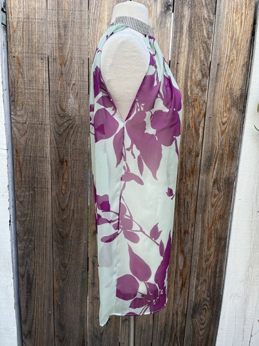 Printed Sheer Silk Chiffon And Rhinestone Collar Tunic Blouse SZ XS-S - Picture 2 of 6