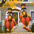 2 PCS 40 Inch Thanksgiving Turkey Windsocks, Thanksgiving Outdoor Turkey Decorat