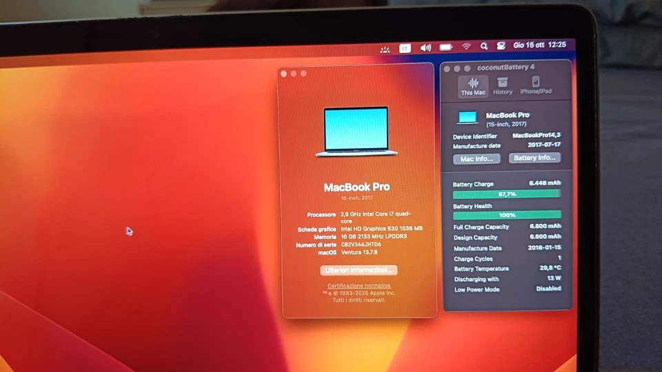 Apple MacBook Pro 15" 2017 · i7 · 16GB · 500GB, foto 4 di 5