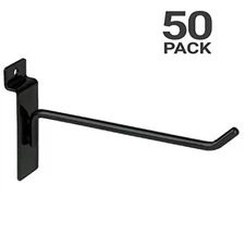 6 In. Black Slatwall Hooks (Box of 50)