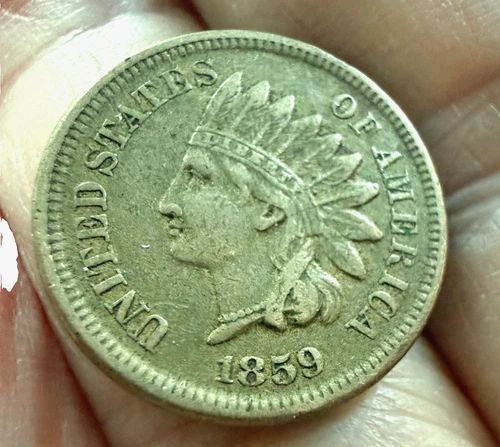 V/X Fine 1859 Indian Head Cent, Actual Coin Pictured, Full Liberty