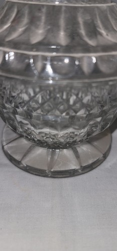 Vintage Degenhart Wildflower Diamond Cut Glass Candy Dish with Lid Compote - Picture 2 of 6