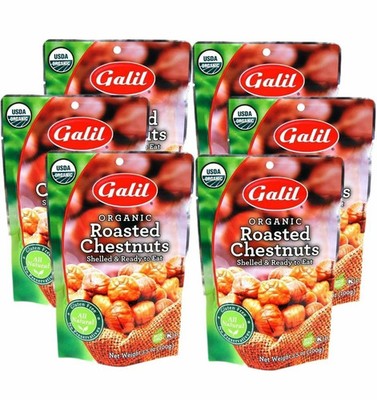 Organic Chestnuts Roasted and Peeled Chestnut Gluten Free Vegan (Pack of 6)