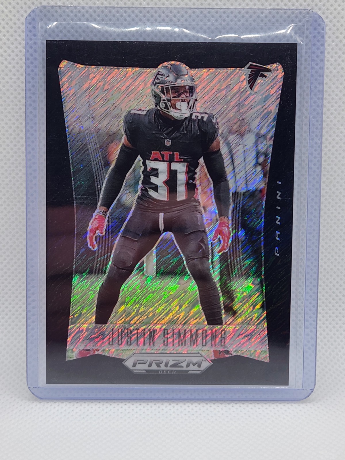 2024 Prizm Deca 1 of 1 Justin Simmons Atlanta Falcons Black Shimmer /1