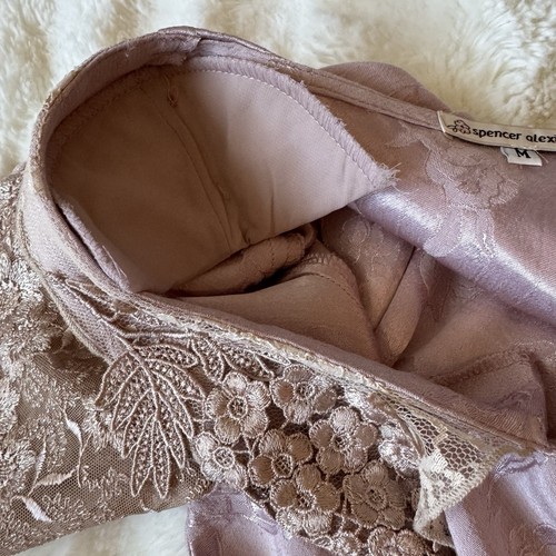 Spencer Alexis Purple Mixed Media Lace Medium Y2K Fairy Romance Whimsical Boho - Picture 11 of 16