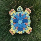 Mosaic Turtle DIY Stepping Stone Kit, Includes Ceramic Stone & 12 Vibrant Paints