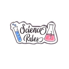 Pin's Erlenmeyer, tube à essai, Science Rules - en Acier - Métiers - Fantaisie