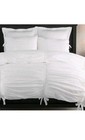 Pottery Barn Blue Hadley Ruched Duvet Cover 100% Cotton Euc Cottage Ca King