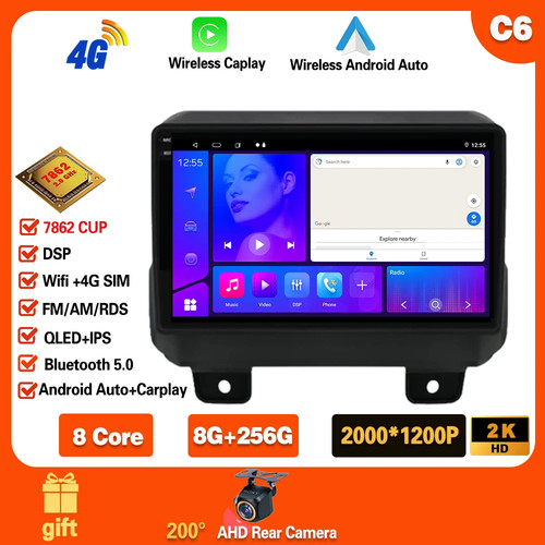 For Jeep Wrangler 4 JL 2018 -2021 5GWIFI IPS Touch Screen 9" Navigation GPS Wifi - Picture 34 of 38