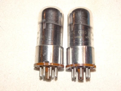 2 x JAN-CHS-6SJ7wgt Sylvania Tube*Super Strong Matched Pair*Mil Specs*Tall Boy#8 - Image 1 of 4