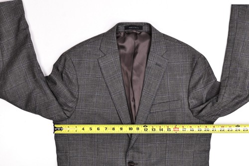 Lauren Ralph Lauren Wool/Silk/Linen Gray Check Unstructured Blazer 42R - Picture 10 of 13
