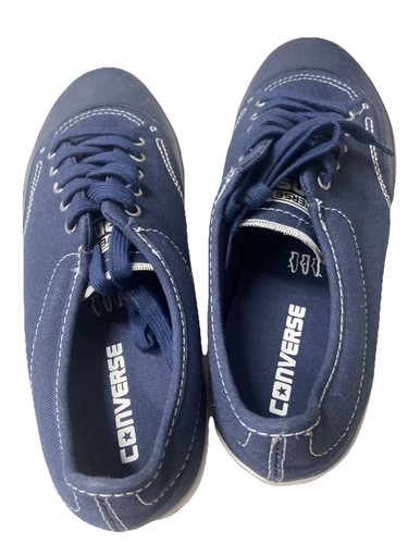 Converse UK 9.5 Mens Blue And White White Lining Trendy Sneakers Fashion - Picture 4 of 6