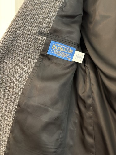 Blazer occidental Pendleton negro gris tweed para hombre con parches de gamuza en el codo talla 40 - Imagen 8 de 8