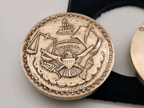 Medallic Art Company 4 libertades 2 partes medalla Michael Lantz bronce #380 de 2500 - Imagen 11 de 21