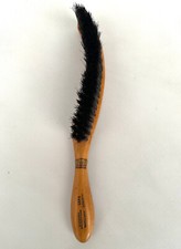 VINTAGE ROONEY CURVED WOOD HANDLE HAND DRAWN NATURAL BRISTLE HAT BRUSH 2491