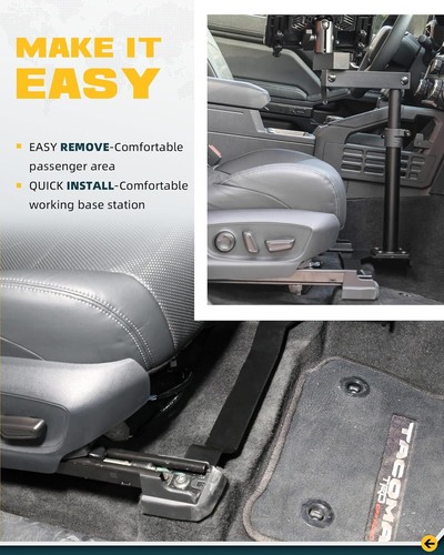 Montaje para computadora portátil camioneta apto para Toyota Tacoma 2024 2025 aluminio ajustable sin taladro - Imagen 6 de 22