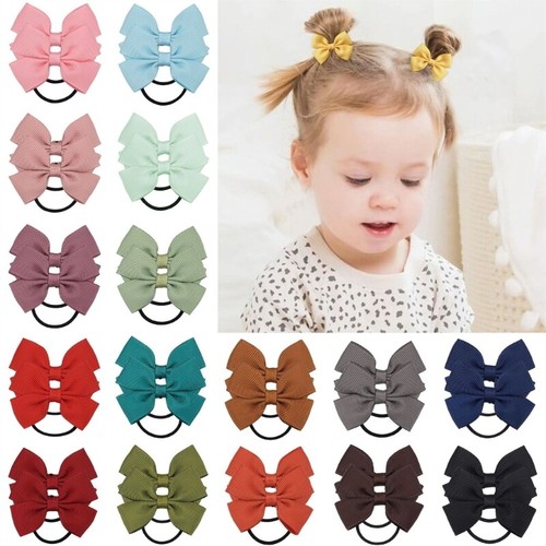 40pcs Grosgrain Ribbon Hair Bows Elastic Ties for Baby Girls and Toddlers - Picture 2 of 8