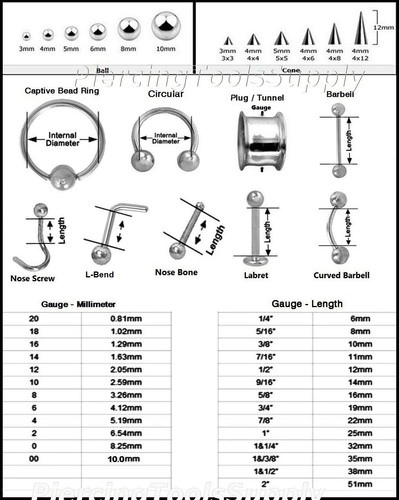 2 pezzi. Piercing Guancia Labret 16G 14G Acciaio Chirurgico Anodizzato TAGLIA EXTRA LUNGA - Foto 4 di 4