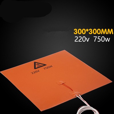 300x300mm 220V 750W Silicone Heated Bed Heating Pad For Creality