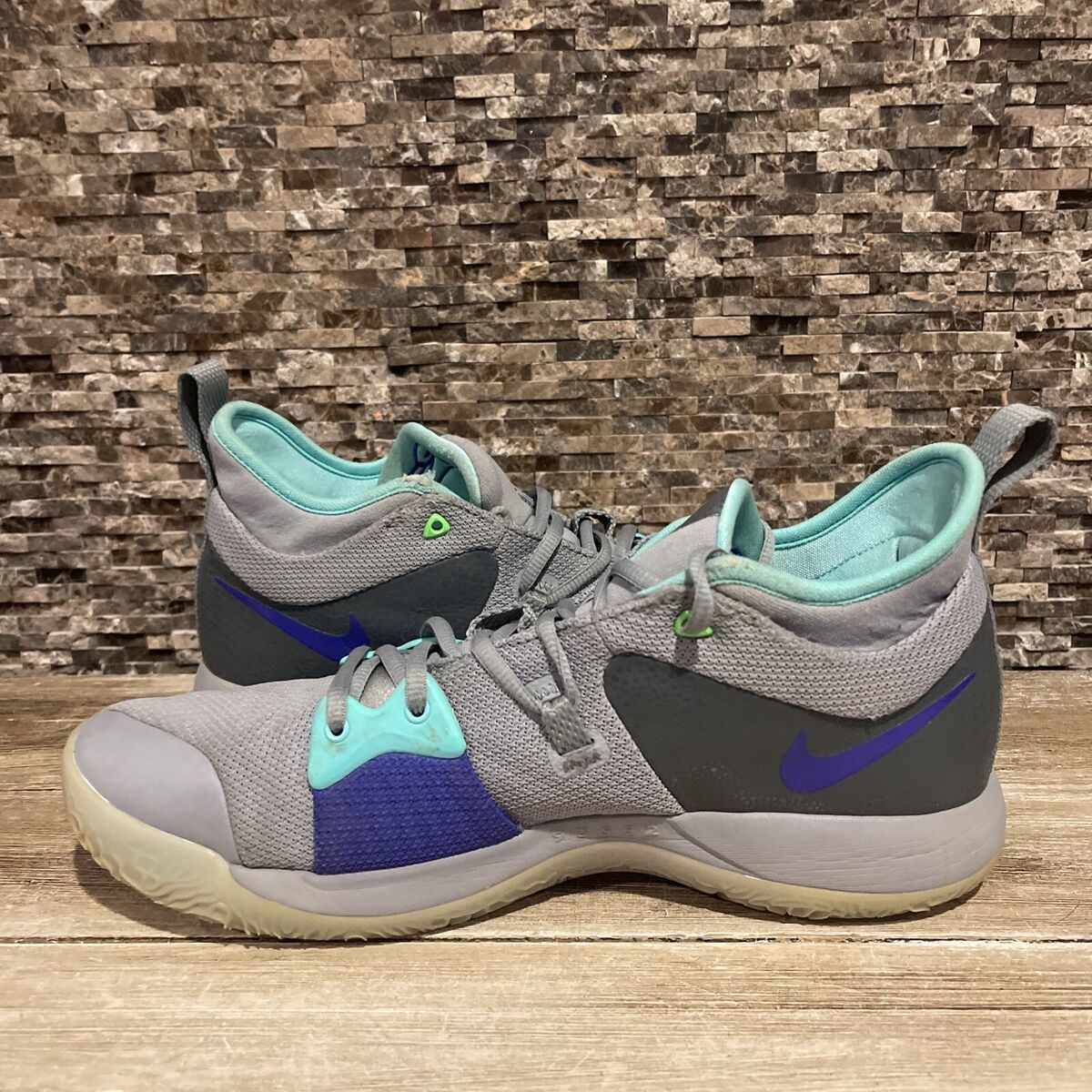Nike PG2 Pure Platinum Grey Aurora Green Men Sz 11.5 Paul George AJ2039 002 PG