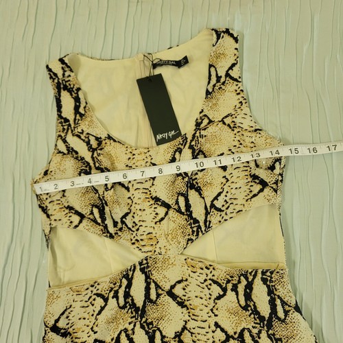 Nasty Gal Snake Cut Out Maxi Dress Sleeveless Animal Print Size 2 New - Picture 8 of 9