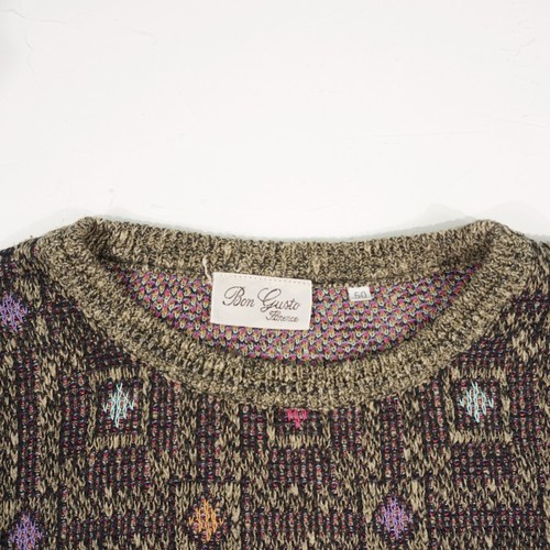 BON GUSTO Vintage Herren Pullover Gr. XL / XXL bunt Strickpullover Langarm Rundh - Bild 6 von 19